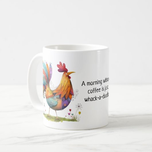 Mug Whimsical Rooster Coffee Humor - Funny (Devant gauche)