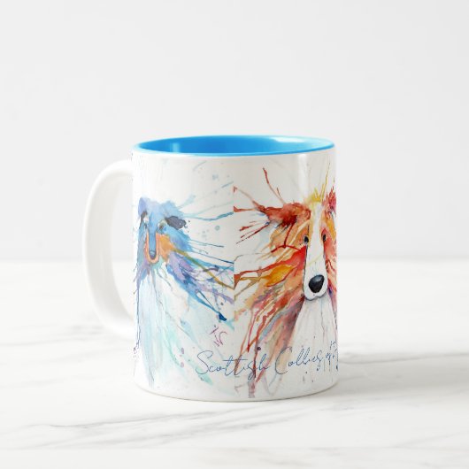 Mug Whimsical Scottish Collies (Devant gauche)