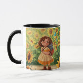 Mug Whimsical Sunshine Girl with Cat – Kind Ones Coffe (Gauche)