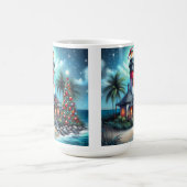 Mug Whimsical Tropical Christmas Lighthouse Turquoise (Centre)