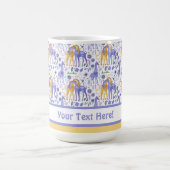 Mug Whimsical violet Turquoise Giraffes Jaunes Motif (Centre)