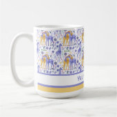 Mug Whimsical violet Turquoise Giraffes Jaunes Motif (Gauche)