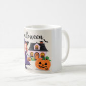 Mug Whimsical Witch Art pour les célébrations Éffrayan (Devant droit)