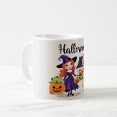 Mug Whimsical Witch Art pour les célébrations Éffrayan (Devant gauche)