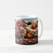 Mug Whimsical Yellow Bee Mine Valentine's Floral Print (Devant droit)