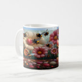 Mug Whimsical Yellow Bee Mine Valentine's Floral Print (Devant gauche)