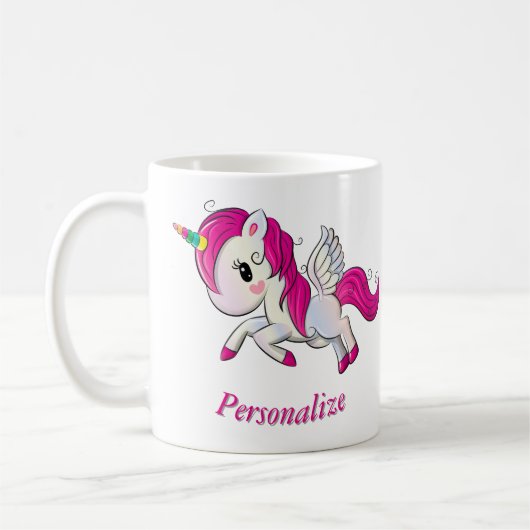 Mug Whimsicle Flying Unicorn Pegasus Rainbow Horn (Gauche)