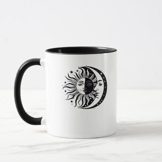 Mug Whimsigoth Aquarelle Sun Moon Witchy Classic (Gauche)
