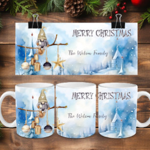 Mug Whimssical Winter Lady Gnome Joyeux Noël