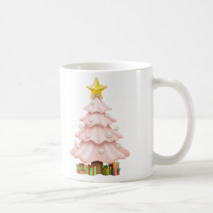 Mug Whimsstel Pastel Pink sapin de Noël avec cadeau de