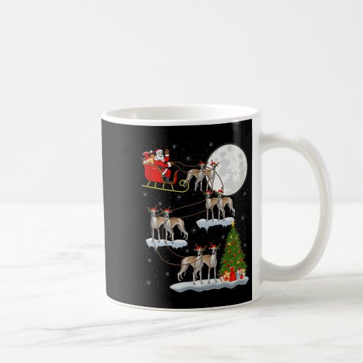 Mug Whippet Dog Santa Sleigh Flying Funny Magical Chri (Droite)