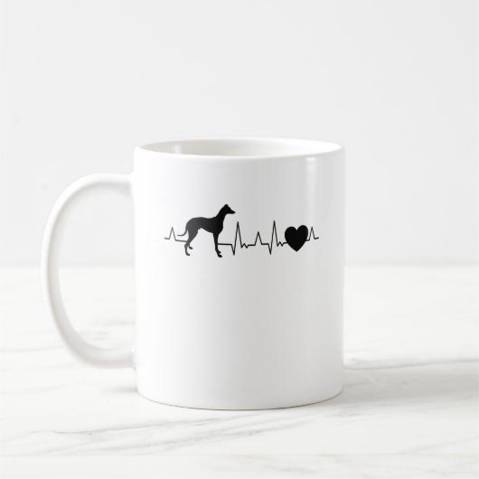Mug Whippet Herzschlag Windhund Sighthound (Gauche)