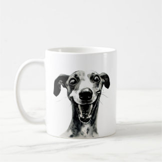 Mug Whippet noir et blanc | Cute Greyhound