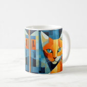 Mug Whiskers Abstraits : Chat orange (Devant droit)