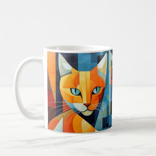 Mug Whiskers Abstraits : Chat orange (Gauche)