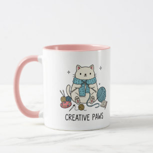 Mug Whiskers Chat Jouer minimaliste Sketch Art