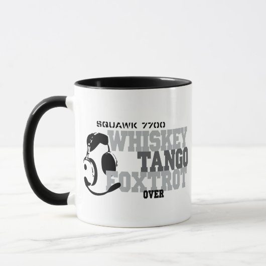 Mug Whiskey Tango Foxtrot - Humour de l'aviation (Gauche)