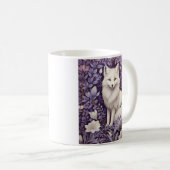 Mug White Arctic Fox Lavender William Morris Floral (Devant droit)