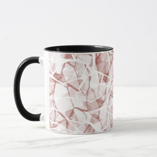 Mug white beige abstract fashionable modern pattern (Gauche)