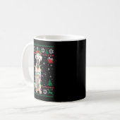 Mug White Boxer Dog Ugly Christmas Sweater Funny Xmas (Devant gauche)