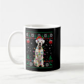 Mug White Boxer Dog Ugly Christmas Sweater Funny Xmas (Gauche)
