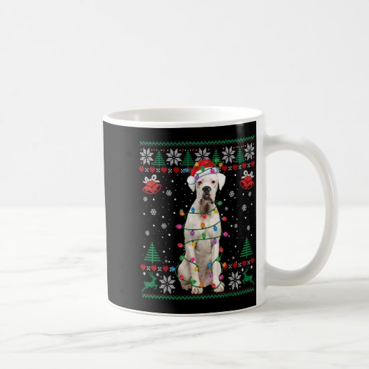 Mug White Boxer Dog Ugly Christmas Sweater Funny Xmas (Droite)