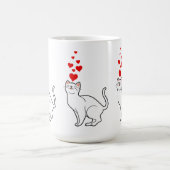 Mug white cat et heart for cat lovers (Centre)