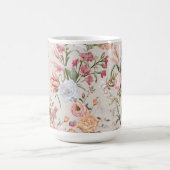 Mug White Cats Pink Roses Floral (Centre)