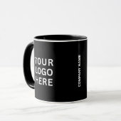 Mug White Company Logo | Custom Business Black (Devant gauche)