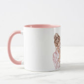 Mug White Cream Puppy Dog Mom Pink   (Gauche)