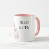 Mug White Cream Puppy Dog Mom Pink   (Devant droit)