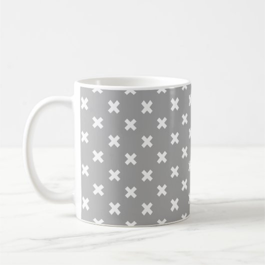 Mug White cross stitches (Gauche)