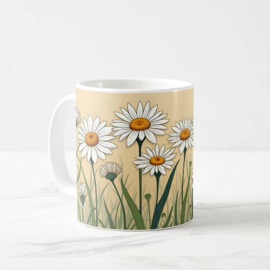 Mug White Daisy Meadow (Devant gauche)