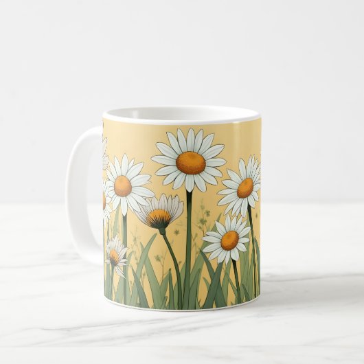 Mug White Daisy Summer (Devant gauche)