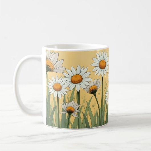 Mug White Daisy Summer (Gauche)