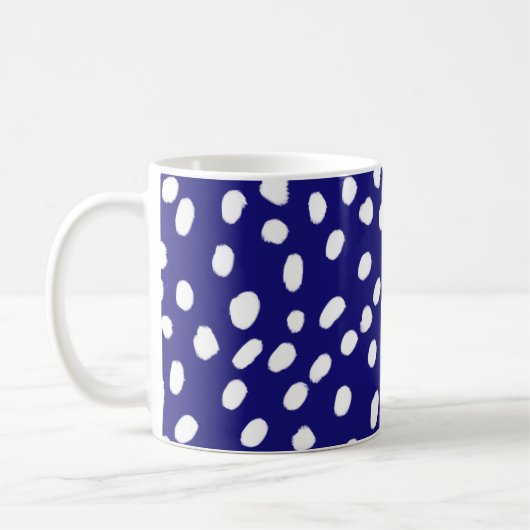 Mug White Dots Dark Blue (Gauche)