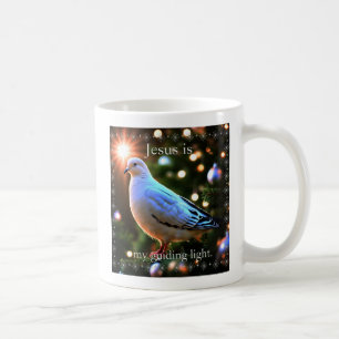 Mug White Dove & Jesus Est Ma Lumière Guidée