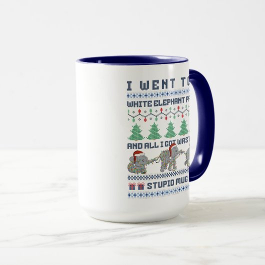 Mug White Elephant Party Funny Ugly Christmas Joke (Devant droit)