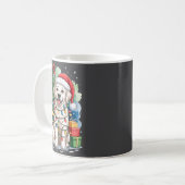 Mug White English Golden Retriever Santa Hat Christmas (Devant gauche)