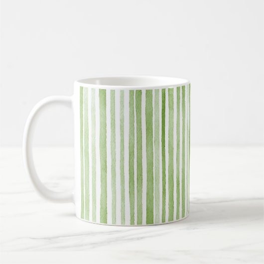 Mug White Green Stripes (Gauche)