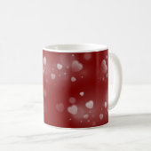Mug White Hearts on Red Background (Devant droit)