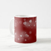 Mug White Hearts on Red Background (Devant gauche)