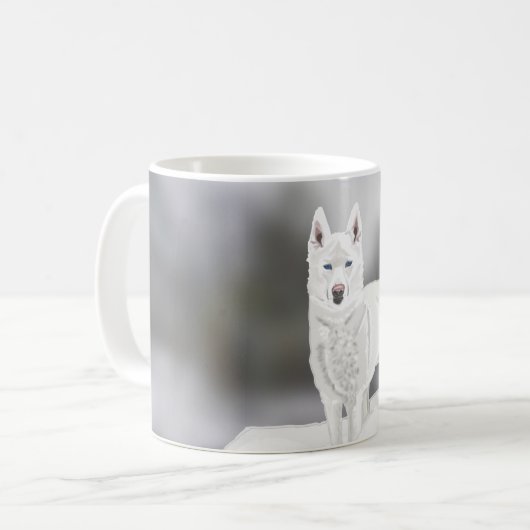 Mug White Husky (Devant gauche)