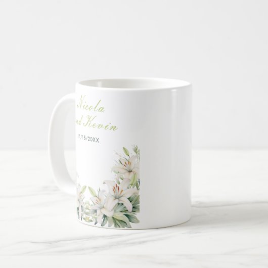 Mug White Lily Flowers Wedding (Devant gauche)