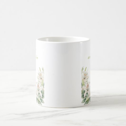 Mug White Lily Flowers Wedding (Centre)