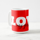 Mug White LOVE Neon Red Valentine (Devant gauche)