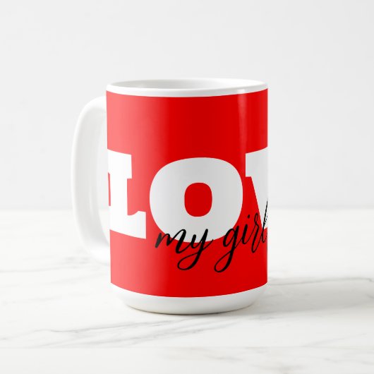Mug White LOVE Neon Red Valentine (Devant gauche)