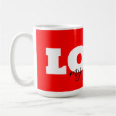Mug White LOVE Neon Red Valentine (Gauche)