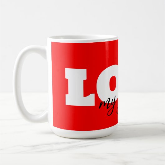 Mug White LOVE Neon Red Valentine (Gauche)