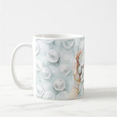 Mug White Ocean Seafoam Blue Shells Pearls (Gauche)